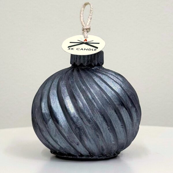 Christmas Decorative Ball Swirl Grey Metallic 210gr
